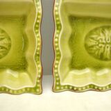 Set of two ceramic serving trays