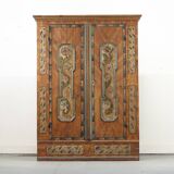 Armoire de mariée peinte d'art populaire