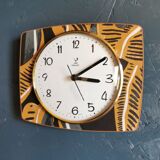 Clock silent rectangular vintage wall pendulum "Black ochre Jaz"