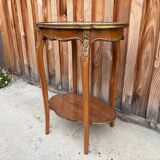 Guéridon ancien Louis XV – marbre rosé et laiton doré – fin XIXᵉ siècle