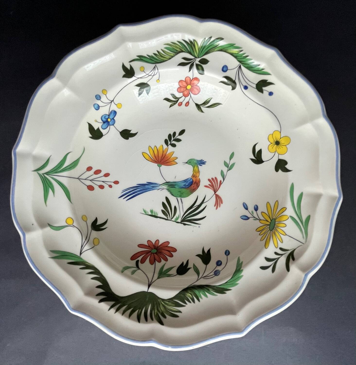 6 soup plates gien birds of paradise
