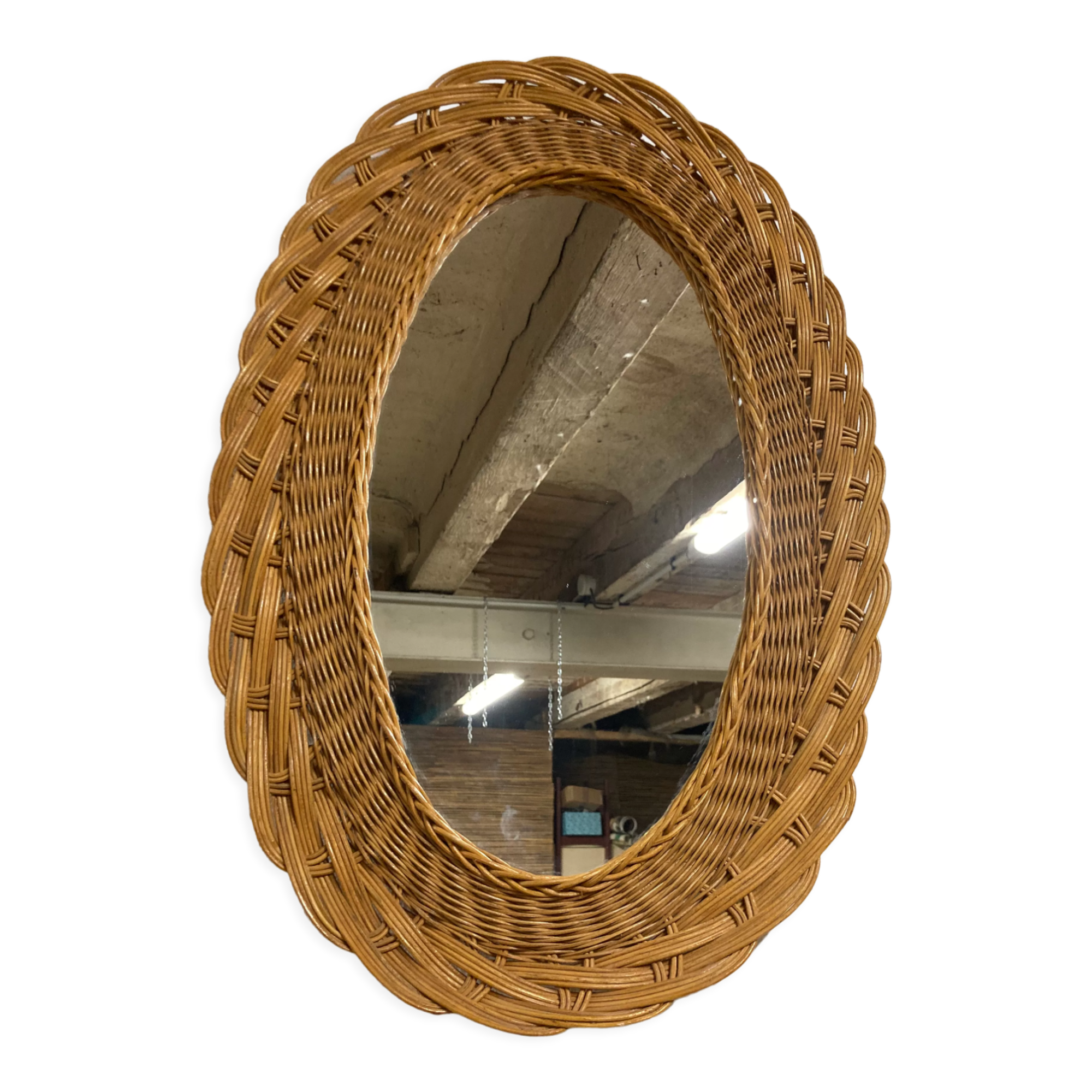 Rattan mirror 1960