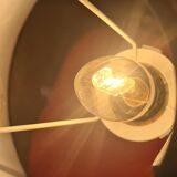 Pair of Scandinavian style bedside lamps in wood and chrome metal, electric ok, 40x25.