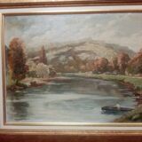 Old oil painting on cardboard citadel of besancon signed henri chapatte