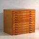 Antique plan cabinet in beech wood – Central Europe, circa 1960