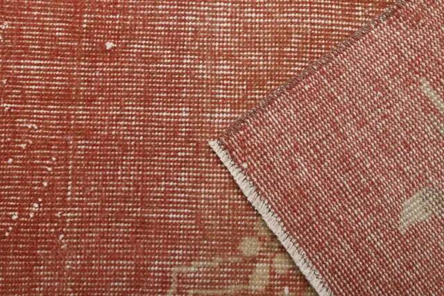1970s Vintage Turkish Hand-Knotted Wool Cotton Red Runner Rug 82x270