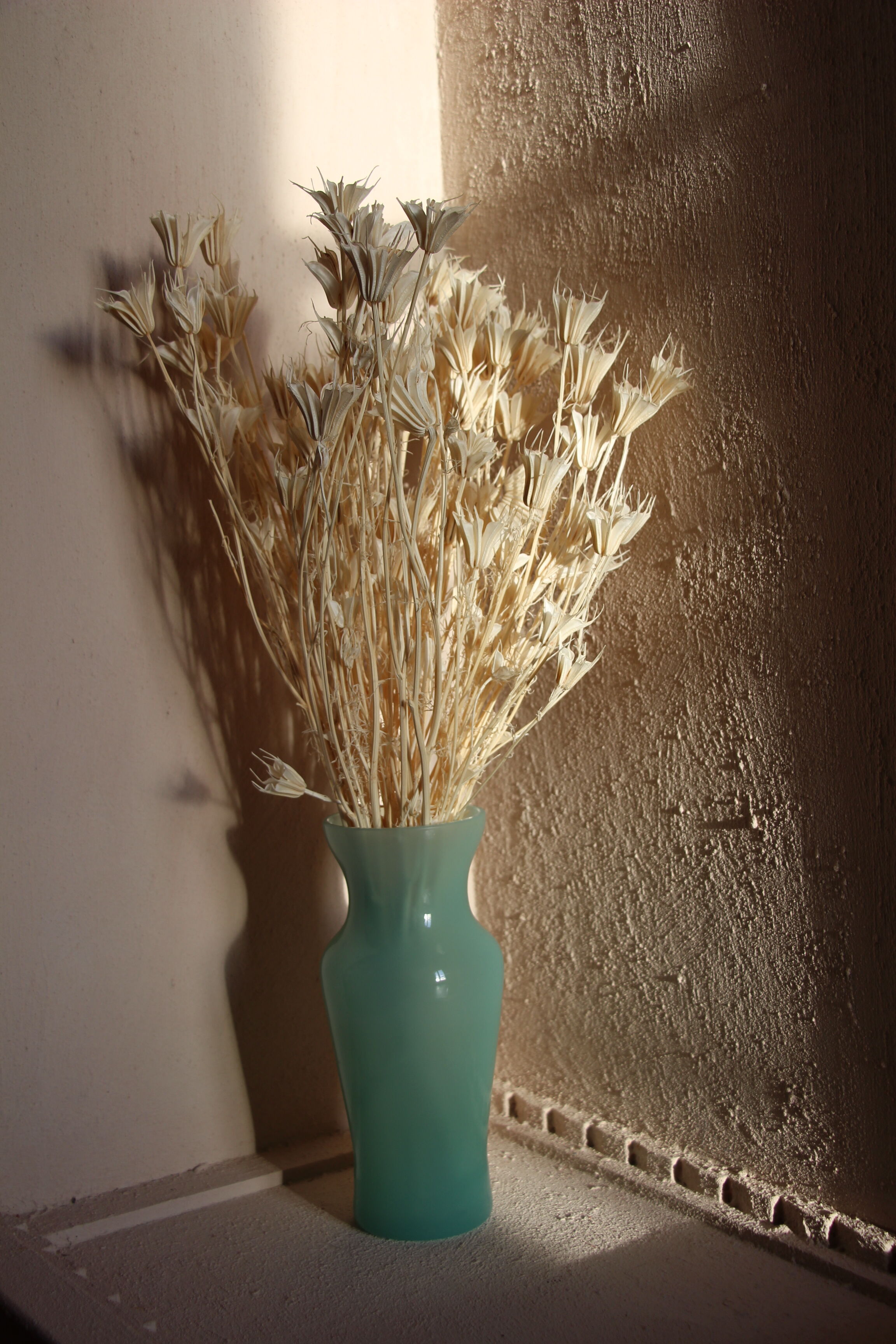 Turquoise blue opaline vase