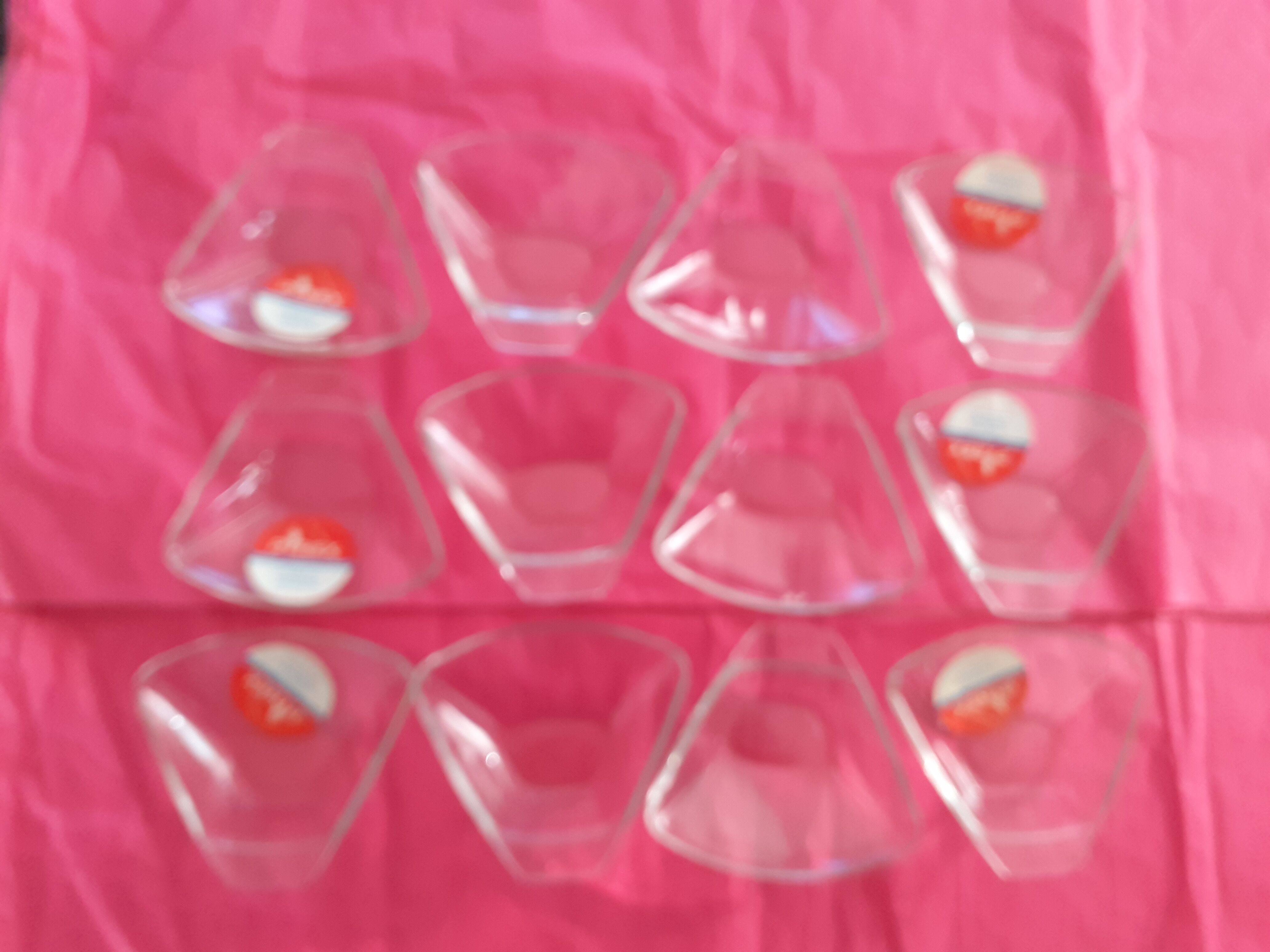 12 cups in the shape of scallop shell vintage pyrex glass