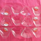 12 cups in the shape of scallop shell vintage pyrex glass