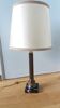 Lampe colonne antique marbre et métal doré