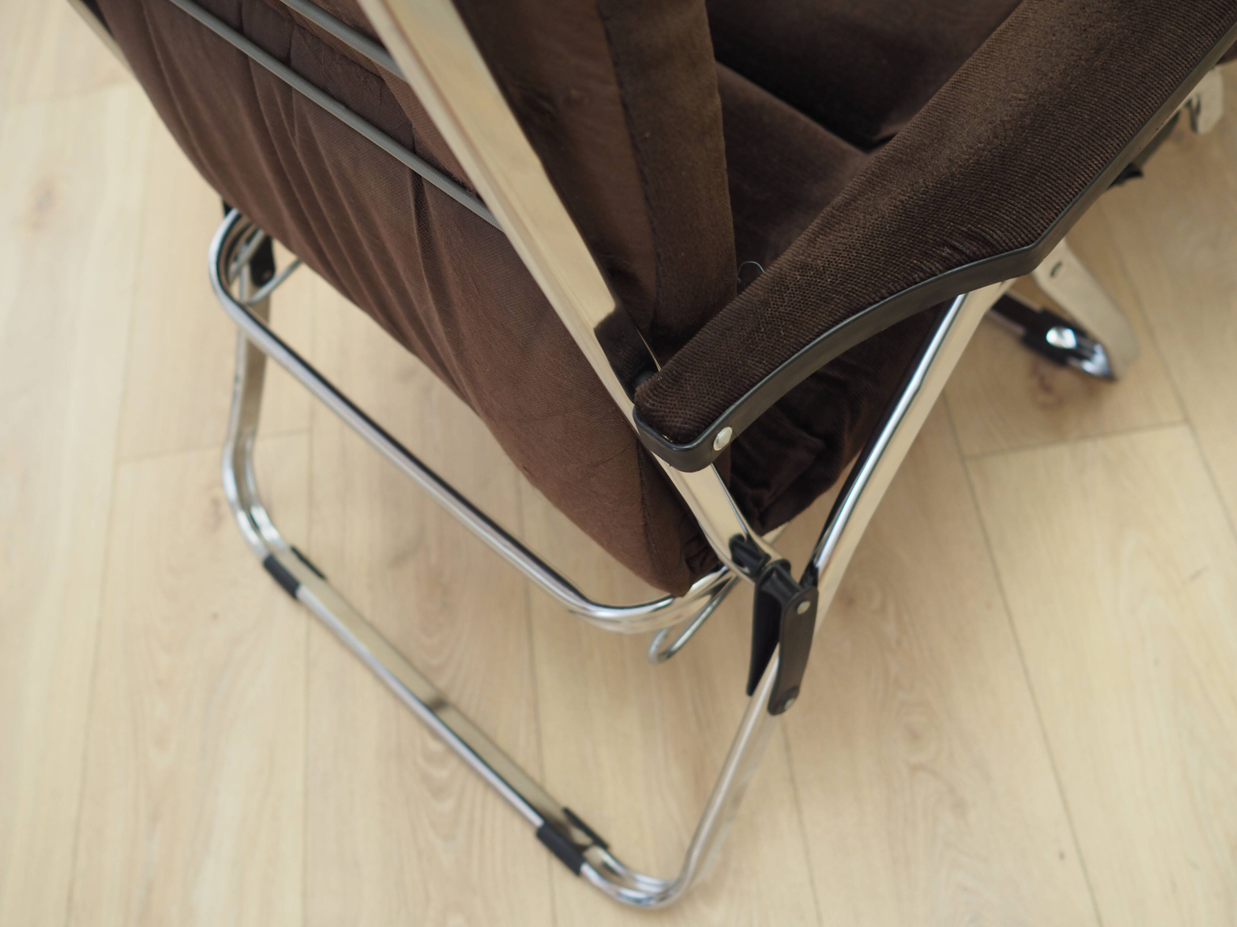 Brown velour armchair, Danish design, 1970s, production: Denmark