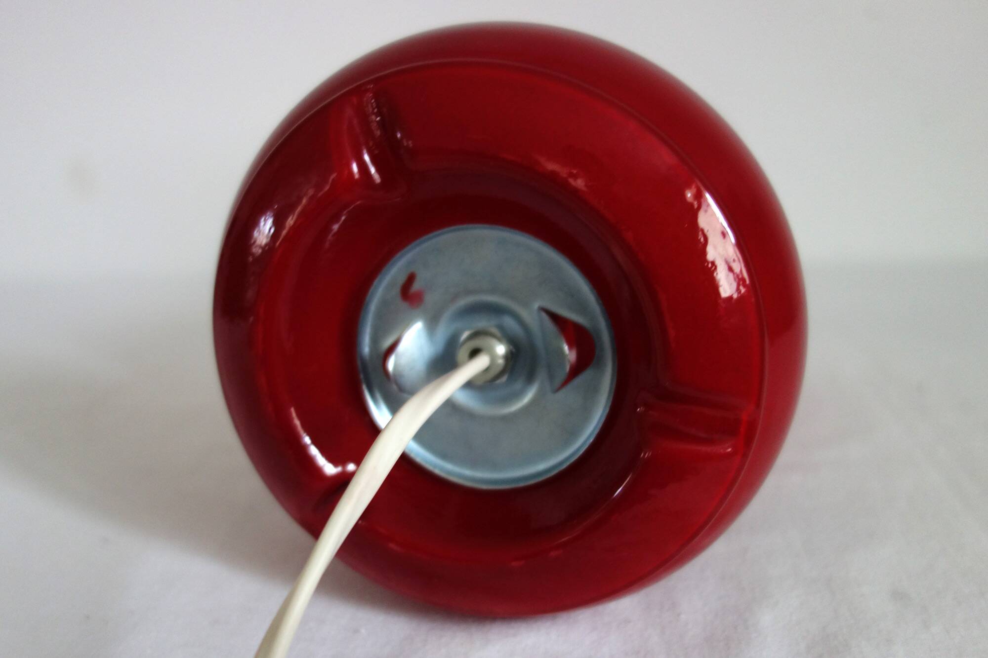 Red glass mushroom lamp IKEA from the 90s.