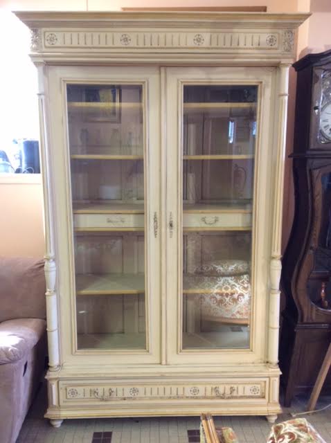 Beige cerused bookcase