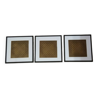 Vintage Optical Art Paintings - Victor Vasarely - Frames 40x40cm.
