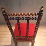 Napoleon III low chair in red velvet