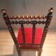 Chaise basse Napoléon III en velour rouge