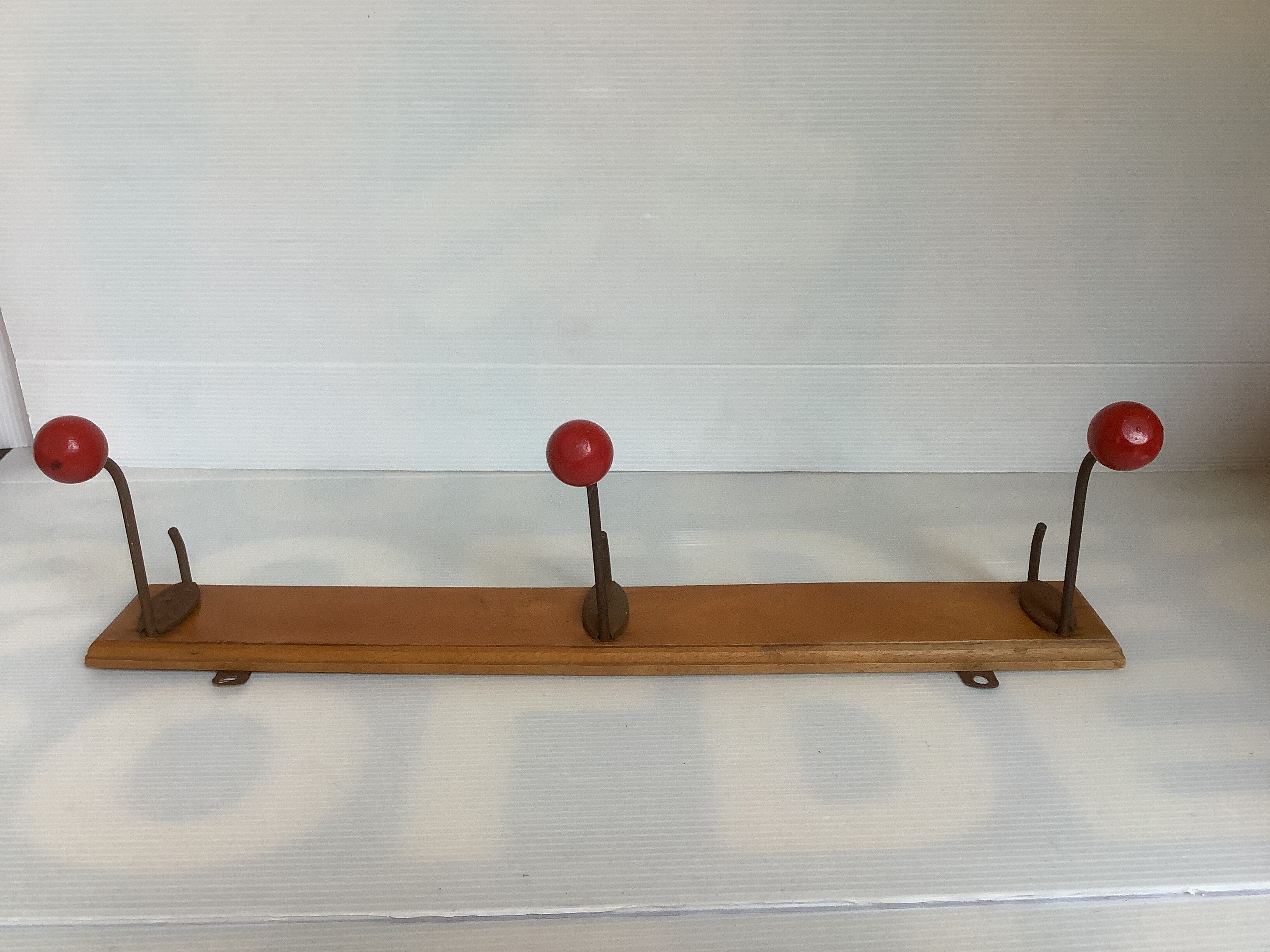 Old wood metal coat rack