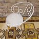 Garden armchair or terrace wrought iron white Montmartre style 60 year