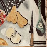 Tableau 1960 "The Card Game" signed D.G.