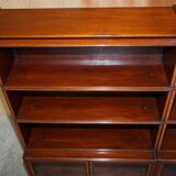 Antique pair of legal bookcases by William Baker Co in hardwood, satin and walnut.