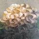 Vintage French oil painting of chrysanthemums, signed