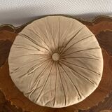 Coussin velours rond lamé or