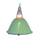 Green Enameled Industrial Pendant Light, 1950s