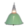 Green Enameled Industrial Pendant Light, 1950s