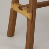 Contemporary handcrafted stool / end table in solid oak and ash wood