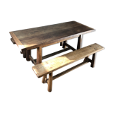 Farm table with its two benches