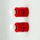 Pair of Red Stilnovo Wall or Ceiling Lamps as New, 1980s Italian Design