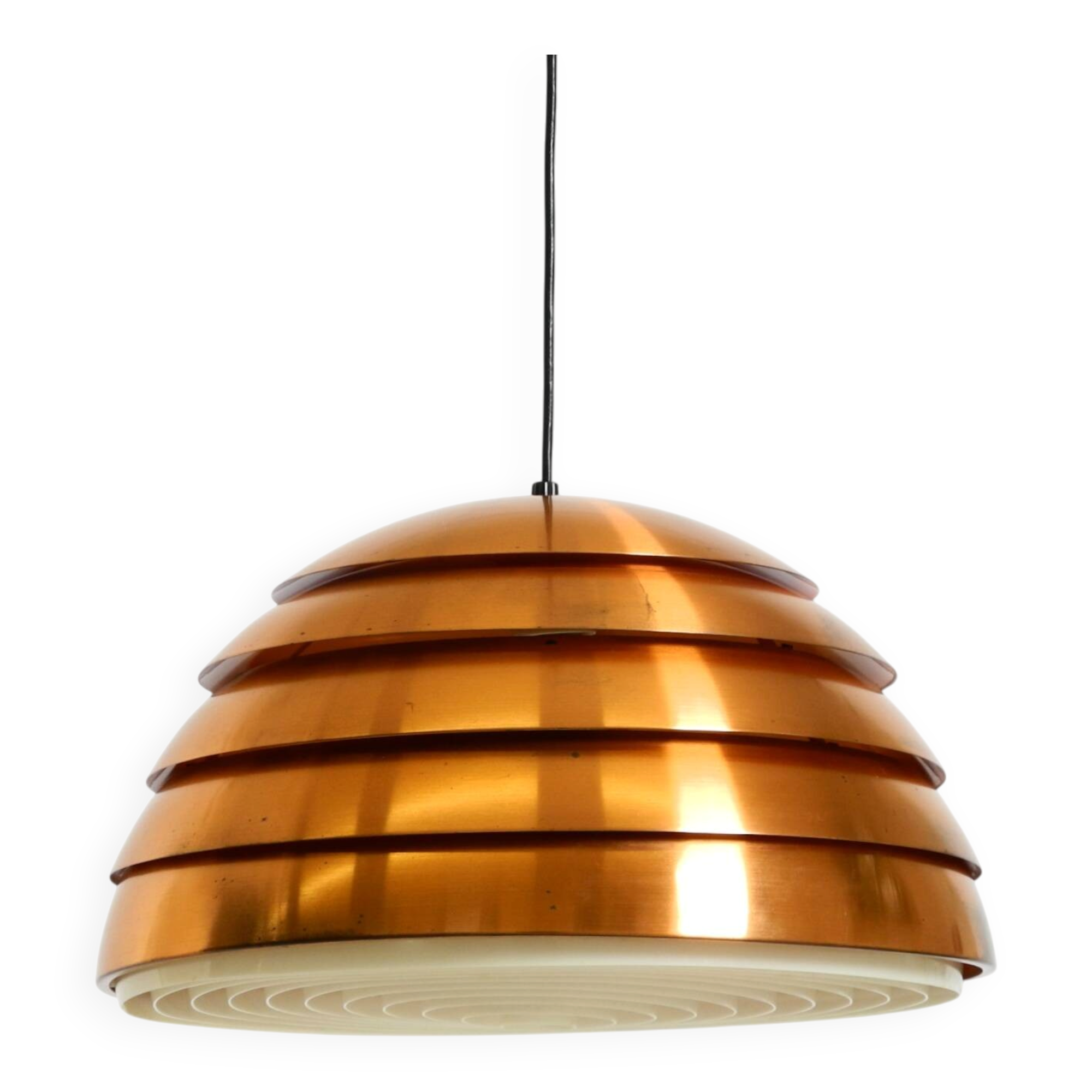 Original 1960s copper slat pendant lamp by Hans-Agne Jakobsson for Markaryd