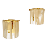 Applique verre et structure or Sciolari, Italie 1980s