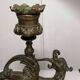 Pair of bronze candlesticks representing chimeras/dragons - 19th century