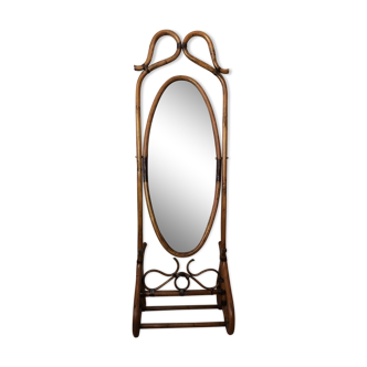 Miroir psyché en bambou années 1970