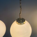 Sphere opal glass hanging lamp 1970s by Kamenicky Senov