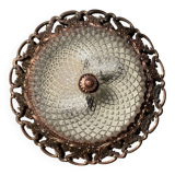 Chiseled glass and bronze ceiling light