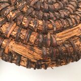 Round straw basket 50s-60s