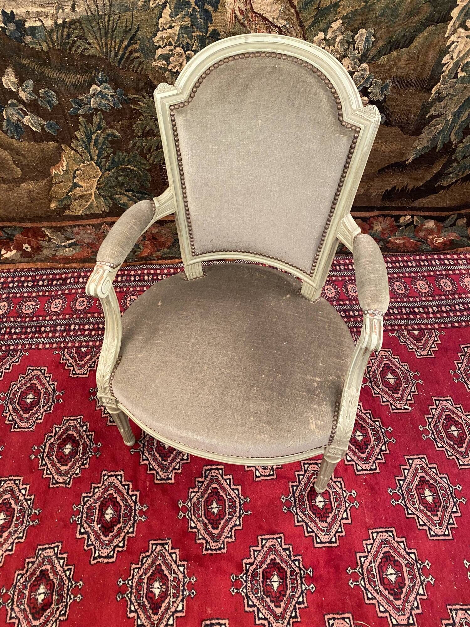 Louis XVI-era armchair Stamp Nicolas Denis Delaisement 18th century