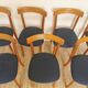 Set of 7 Vintage Calligaris Dining Chair: 1990s Italian Wooden Artek Style