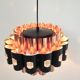 Lampe suspendue en cuivre avec nacre par Werner Schou