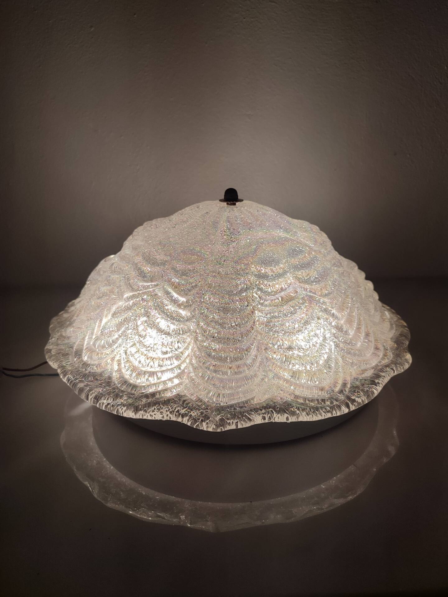 Lustre en verre de Murano irisé italien, 1970