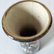 Vintage cream ceramic vase with purple floral decoration and gold highlights