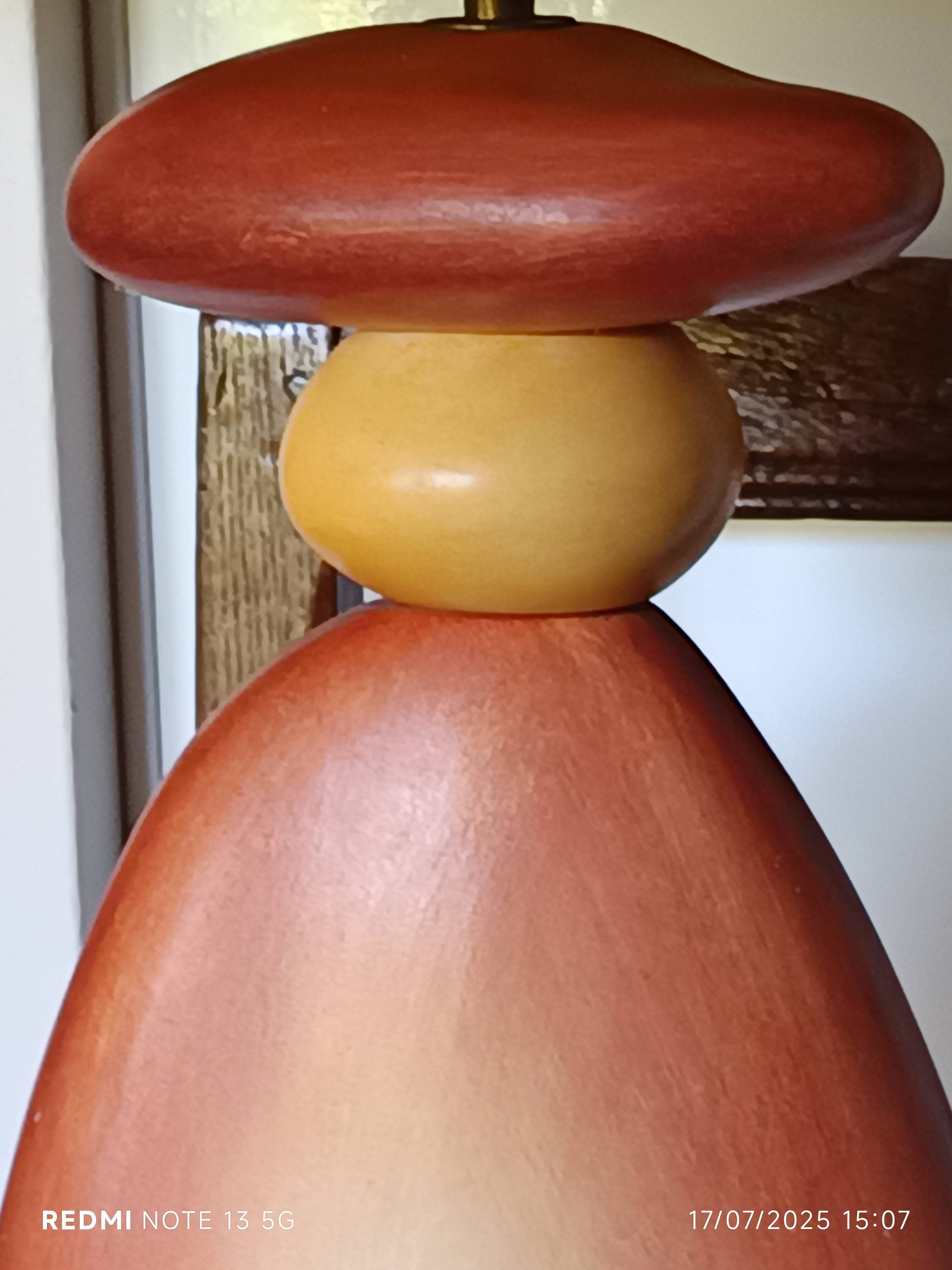 ceramic pebble lamp 1990 signed François Chatain