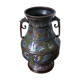 Japanese vase in bronze emaux partitioned 40cm meiji era