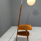 Lampadaire Art Déco avec verre laiteux et table d'appoint, Thonet, années 1950 – Czechos