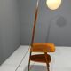 Art Deco floor lamp with milky glass and side table, Thonet, 1950s – Czechoslovakia