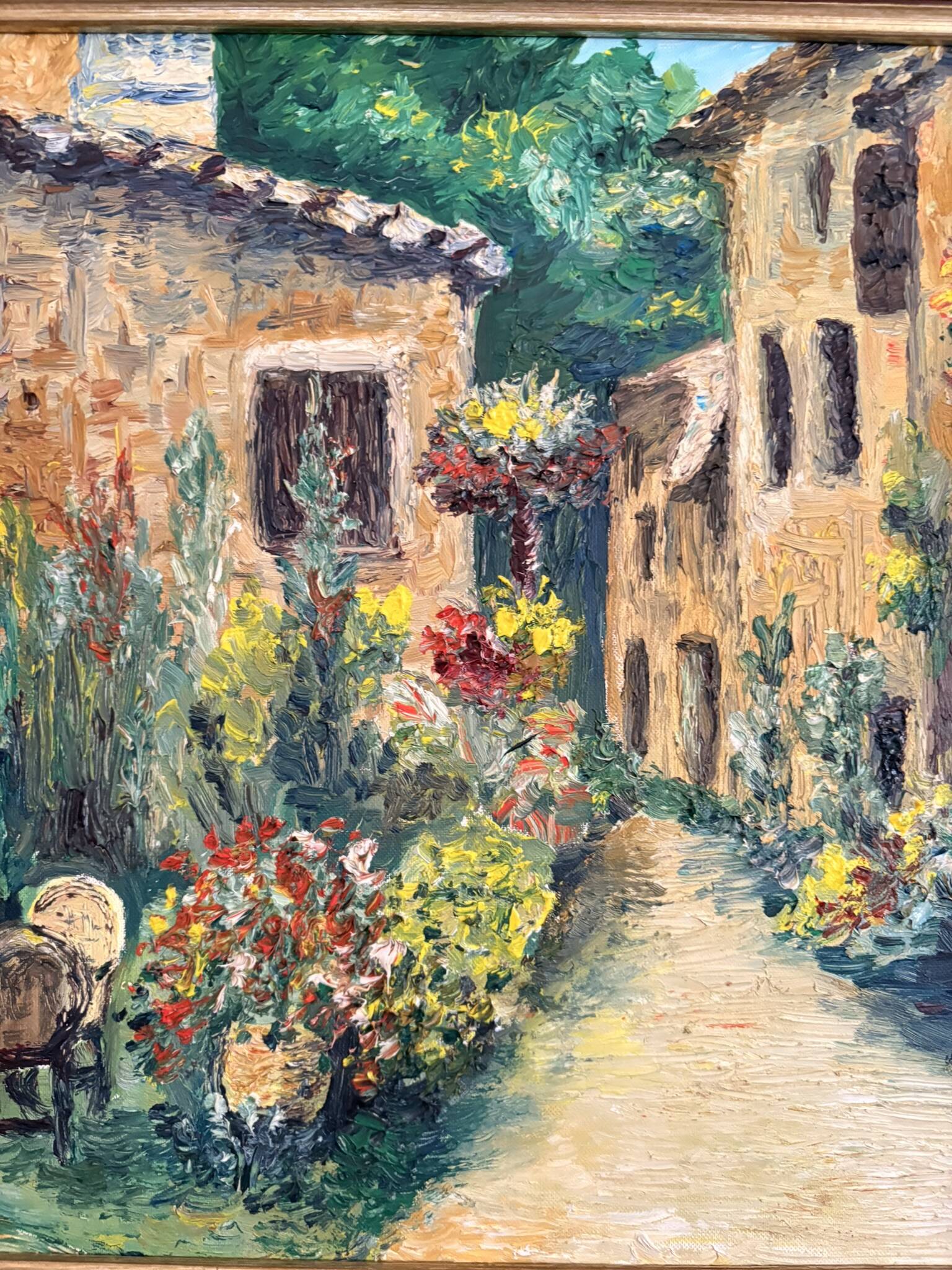 Expressionist Oil Painting Table Village Flowers Southern Camp Pro