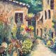 Expressionist Oil Painting Table Village Flowers Southern Camp Pro