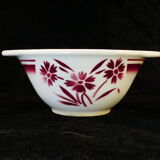 faience sausage bowl of BADONVILLER FB FENAL FRERES decoration FLEUR ROUGE